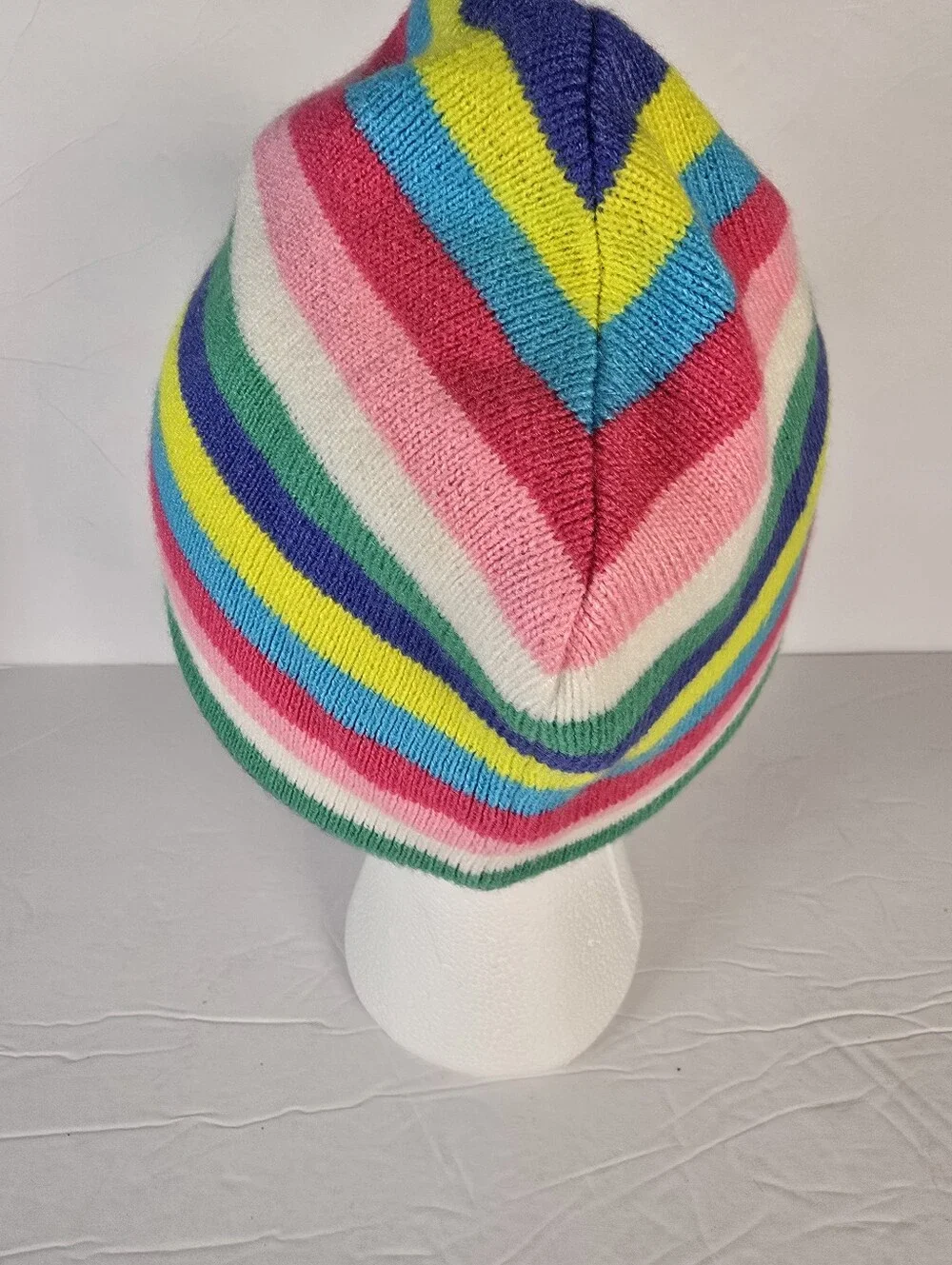 NWOT Carhartt Girls Youth Striped Multicolor Beanie Bright Rainbow Knit One Size